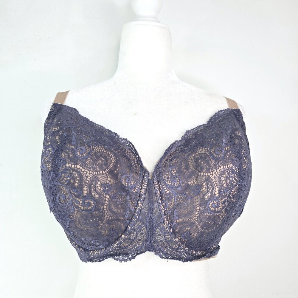 THIRDLOVE Purple Tan Lace Balconette Bra Women Size 36H